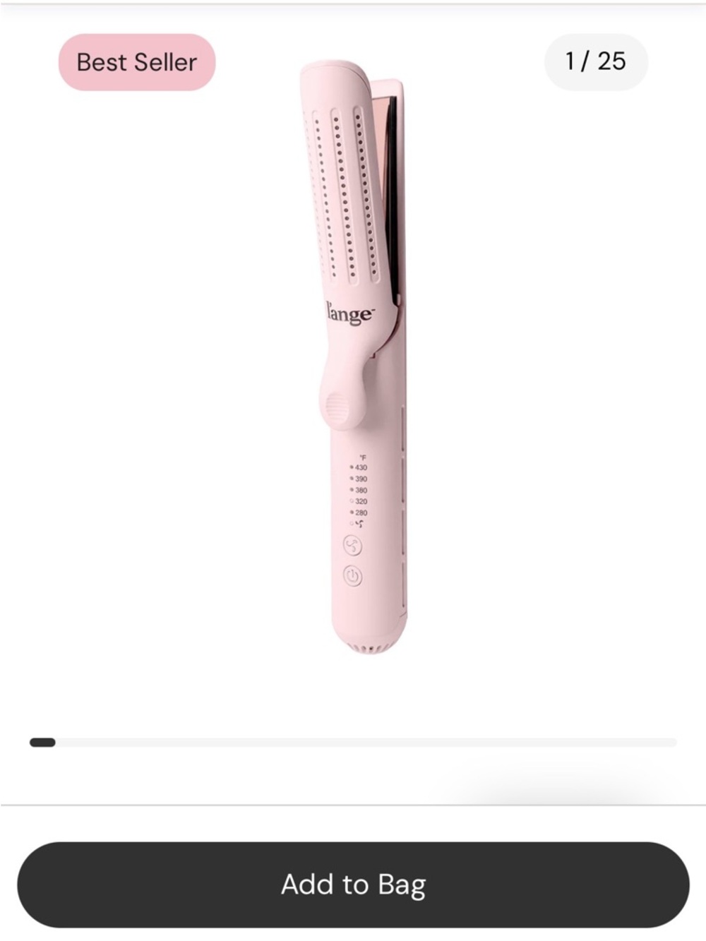 Lange Pastel Pink curling iron